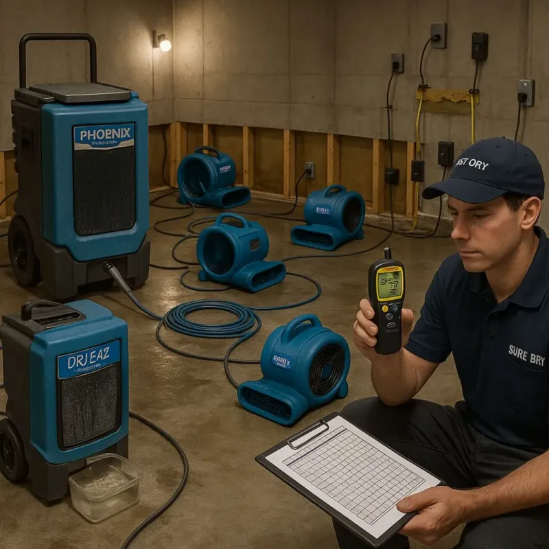 Structural Drying and Dehumidification process in Elba, AL